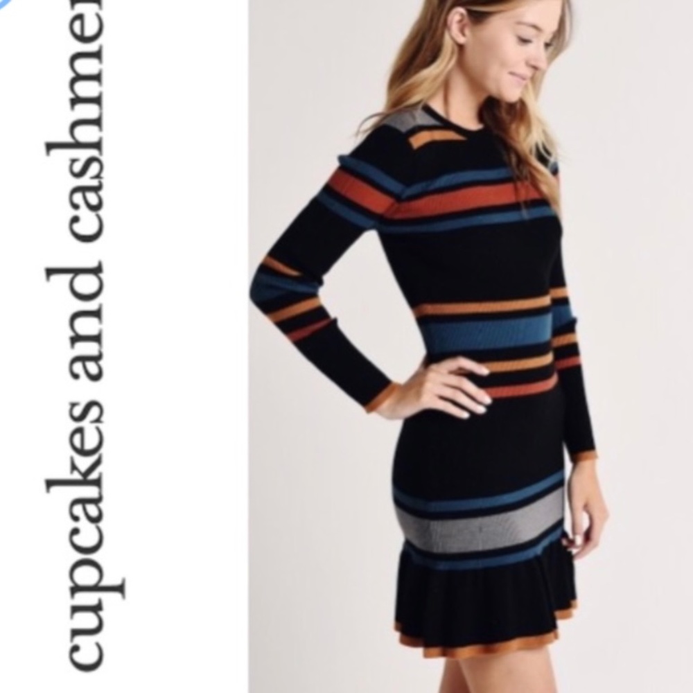 Cupcakes And Cashmere Striped Sweater Dress Size XS